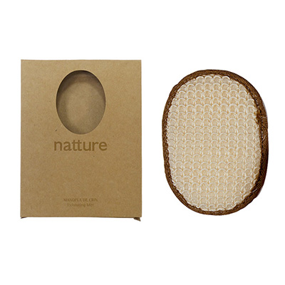 BATH SPONGE MITTEN CRIN BOX FSC BR NATTURE
