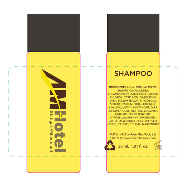 BOTTLE 30ML SHAMPOO ORO LÍQUIDO AMH HOTEL